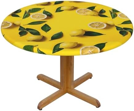 Mlmnbvc Spring Round Fitted Tablecloth with Elastic Waterproof Oil Proof Wipeable Dining Kitchen Patio Table Cover Outdoor for Dinner Picnic Party Hol