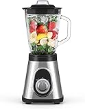 ✨[6 cuchillas de acero inoxidable]: las cuchillas de acero inoxidable 3D de 6 cuchillas pueden agitar a alta velocidad para romper las paredes celulares de ingredientes para liberar más nutrición y hacer batidos realmente consistentes con textura delicada. La vida útil de las cuchillas de acero inoxidable 3D es tres veces la de las licuadoras normales. Mezcla fácilmente frutas y verduras enteras, nueces, semillas e incluso hielo. Y la base de la hoja desmontable hace que la licuadora sea más fácil de limpiar.