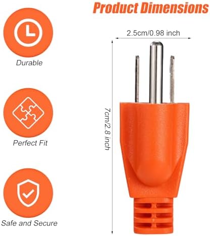 3pcs Generator Grounding Plug with Keychain, Neutral Ground Bonding Adapter 5-15P to 5-15R/TT-30R for Inverter Generators RVs Trailers & Camping (Orange)