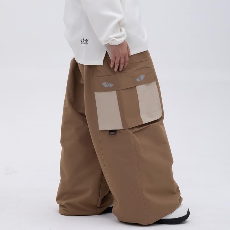 Snowshred Men's Baggy Windproof Cargo Snow Pants Mountain Insulated Ski Pants For Skiing Camping and Outdoor Adventures