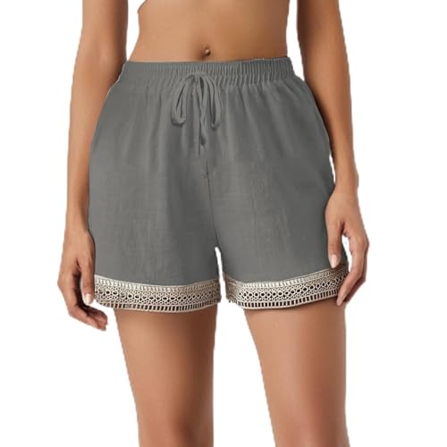 Short en coton et shorts en lin haut de gamme avec boutons et finitions chic
