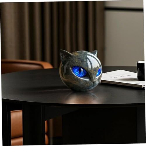 Sculpture en pierre de chat de luxe : statuette artisanale d'exception pour salon chic