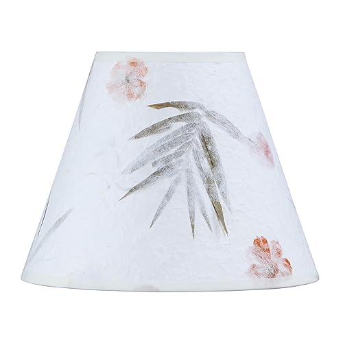 Image of Aspen Creative 56040 Empire Uno Lamp Shade in Off Whiite with Patal Paper, 5 inch Top x 10 inch Bottom x 8 inch Slant Height, Slip UNO 33mm