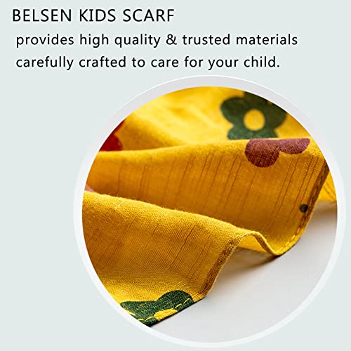 Belsen Summer Soft Cute Print Scarf for Kids Boy Girl Casual Travel Scarf 60"×10"3