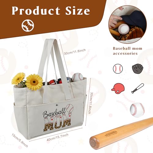Bolso Tote Baseball Mom XL para Día de Juego miniatura 4