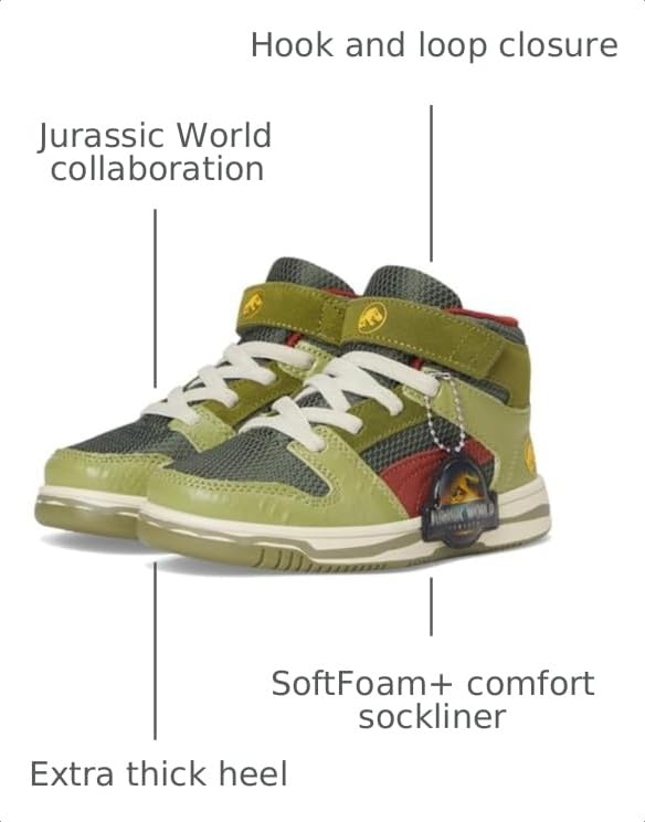 Image of PUMA Kids Boys X Jurassic World Rebound High Sneakers Shoes Casual - Green