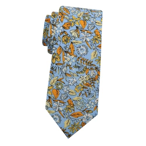 Image of Mantieqingway Men's Skinny Tie, Cotton Floral Ties for Men Wedding Necktie for Groom, Groomsmen, Missions, Dances
