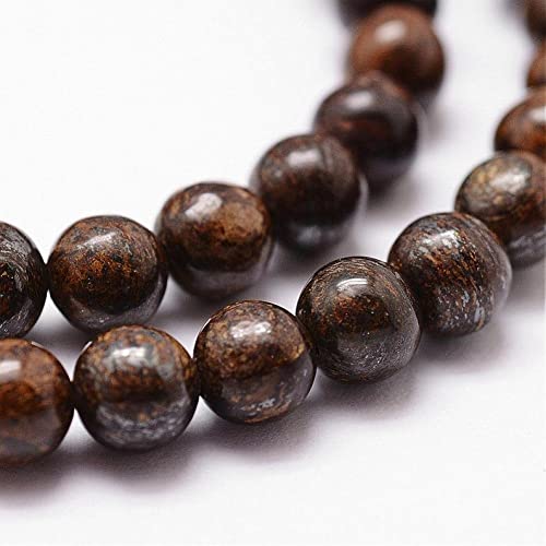 LKBEADS Unisex 8 Inch Bronzite 8 MM Round Shape Smooth Cut Stones for Jewellery Making, Beading & Craft Supplies (Multicolor) -18290)