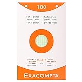 Sin ácido y con un pH neutro Exacompta 13653E Estuche reusable de 100 fichas Bristol 12,5 x 20 cm cuadriculada 5x5 perforadas colores surtidos (Azul, Amarillo, Verde, Rosa)