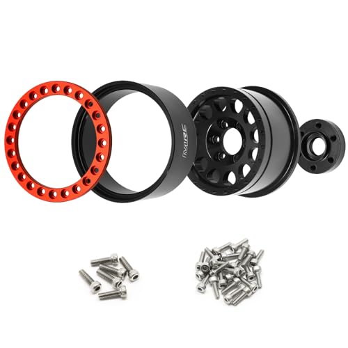 Roues 1:10 RC Crawler MRC BeadLock alu noir rouge pour modification de châssis TRX-4 et SCX10