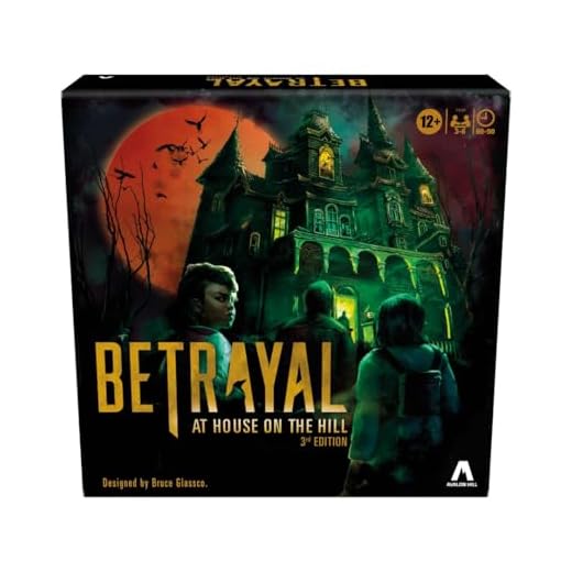 Avalon Hill Hasbro Gaming Betrayal at The House on The Hill 3rd Edition Cooperative Board Game,Ages 12 and Up,3-6 Players,50 Chilling Scenarios