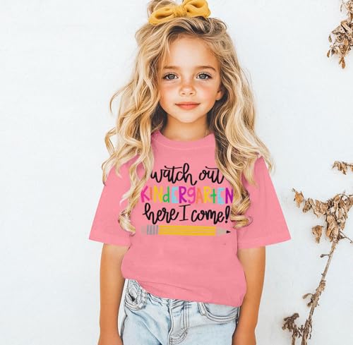 Image of Kindergarten Shirts for Girls Watch Out Kindergarten Here I Come Shirt Kids Back to School T Shirt Children School
