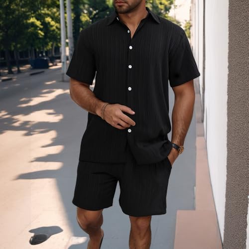 Ensemble homme deux pièces short manches courtes respirant printemps - 3