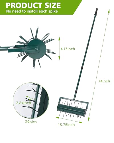 Herramienta Manual para Airear Césped con 39 Púas miniatura 3