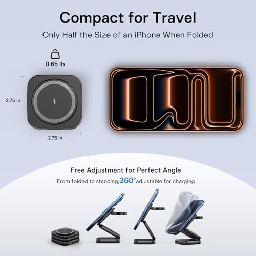Image of 5-in-1 Wireless Charger for MagSafe, AC ISLAND Portable Travel Charging Station, 35W Max Qi2.2 Fast Foldable Magnetic Stand, Evolved for iPhone 17-12 Series, Apple Watch, AirPods (with 35W Adapter)