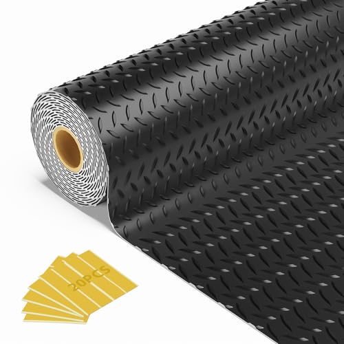 10x20 FT Garage Floor Mat with Tapes Non-Slip Rubber