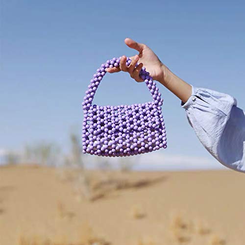 Image of YUSHINY Candy Color Acrylic Beaded Hollow Handbag Evening Clutch Triangle Bags for Wedding Party | Acrylic
