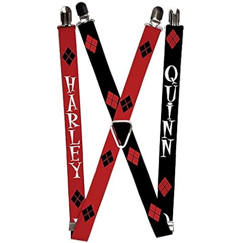 Buckle-Down Tirantes - Harley/Diamonds Red/Black/White + Quinn/Diamon Suspensores Cover