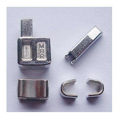 2 Sets Silver #8 Metal Zipper Head Box Zipper Sliders Retainer Insertion pin Easy for Zipper Repair,Zipper Repair Kit (#8)