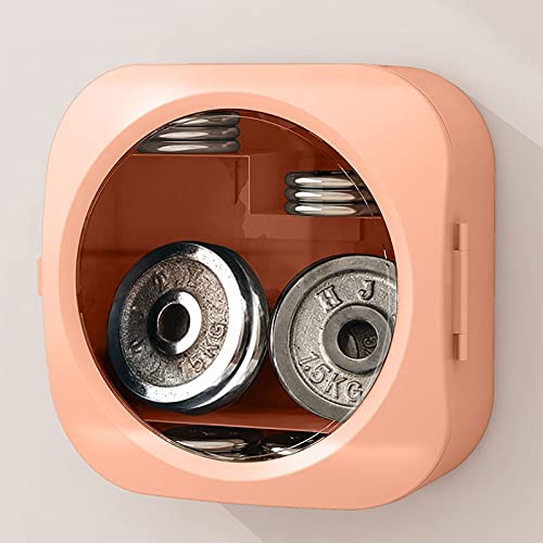 Caja para cosméticos, Caja de almacenamiento de cosméticos montada en la pared de plástico | Rosa: Organizador de cosméticos de pared for baño