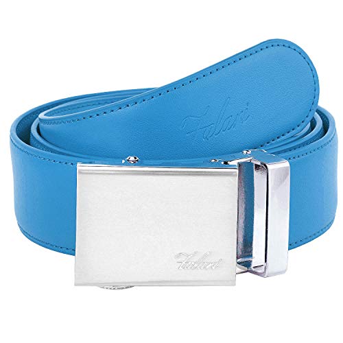 Image of Falari Men Unisex Genuine Leather Ratchet Dress and Casual Belt, Automatic Sliding Buckle, Trim to Fit