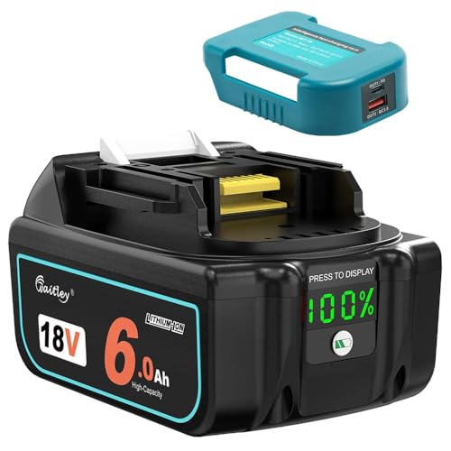 Waitley マキタ18V バッテリー互換 6.0Ah 変換アダプタ付き カットオフ機能、過電流保護、過放電防止機能など多重回路保護機能が搭載