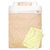 un doudou 日本製 ベビー布団 11点セット オーガニックコットン ダブルガーゼ 月と雲 70×120cm 綿100% 全部洗える 1136 A-160