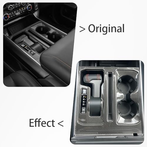 Panel decorativo portavasos fibra de carbono Jogon para Ford F150 miniatura 2