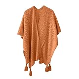 Détails du design bohème chic : avec de beaux motifs ethniques, des pompons à franges délicats et un design polyvalent ouvert sur le devant, ce poncho tricoté combine charme vintage et fonctionnalité moderne. Les manches chauve-souris et les détails en crochet créent un look bohème sophistiqué qui fonctionne à la fois comme un cardigan enveloppant et une pièce de déclaration.