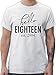 18. Geburtstag - Hello Eighteen est. 2004 - M - Weiß - Kurzarm - L190 - Tshirt Herren und Männer T-Shirts