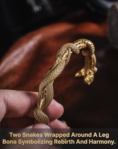 Pulsera Brazalete de Serpiente Abierto para Hombre y Mujer miniatura 3