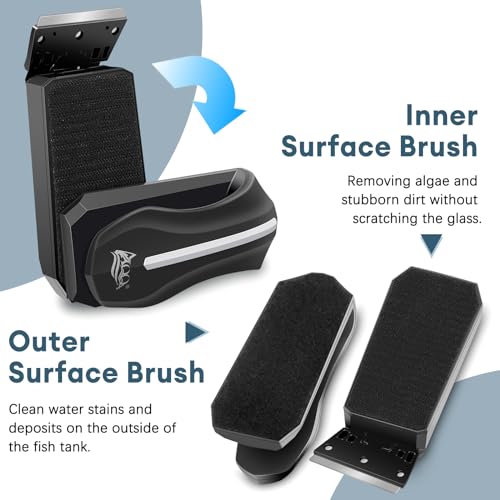 Image of AQQA Aquarium Magnet Glass /Acrylic Cleaner,Fish Tank Cleaner Brush