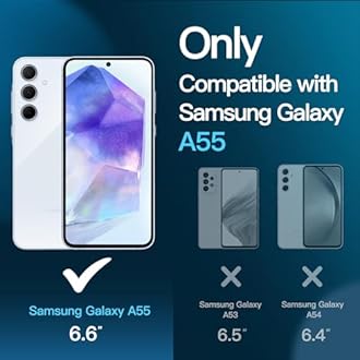 JETech Screen Protector for Samsung Galaxy A55 5G 6.6-Inch, 9H Tempered Glass Film, Anti-Scratch, HD Clear, 3-Pack