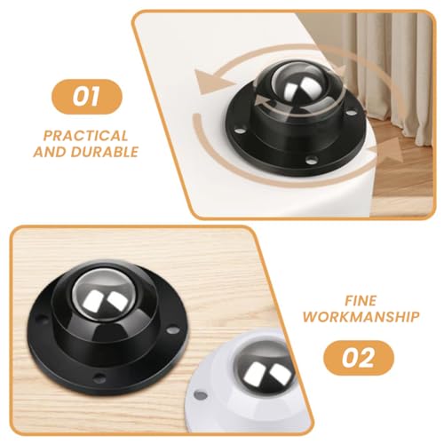 Image of HASTHIP 4pcs Caster Wheel Self Adhesive Caster Wheel 360 Swivel Wheels for Furniture, Small Appliance, DIY Modification Moving Table Heavy Duty Caster Wheels 200Kg Loading Capacity, Black