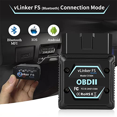 Escáner vLinker FS OBD2 con conexión Bluetooth estable para diagnosticar motor 2