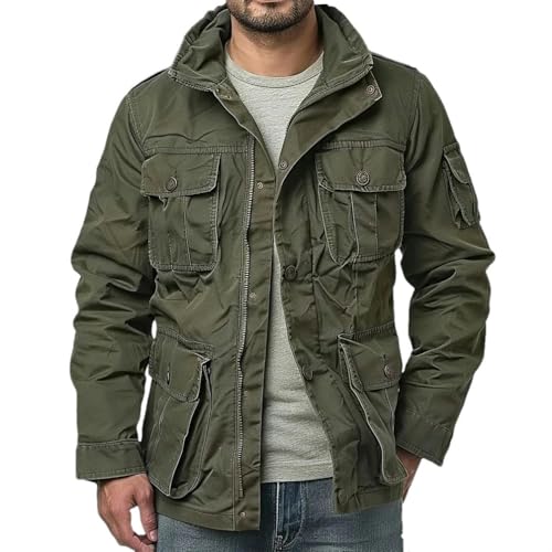 Veste de travail homme JXQXHCFS à poches multiples fonctionnelles mi-saison