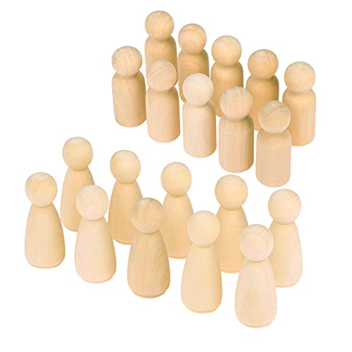 DIMENXONG 20 unids 55 mm artesanías de Madera sin terminar Hembra/Masculina muñecas de Madera muñecas Figuras Madera Bricolaje Arte artesanía Pintura Juguetes Boda casa decoración Cover