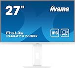 iiyama XUB2797HSN-W2 27 inch IPS (White Bezel) USB-C Dock Display 65W Charging, 4ms, Full HD 1920x1080, RJ45/HDMI/DP, 1 x DP-OUT(MST), 4 x USB Hub, Height Adjustable Stand, TUV-GS, 5 Yr Warranty
