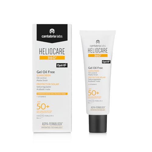 Cantabria Labs - Heliocare 360º Gel Oil-Free SPF 50-50ml - Gel Oil-Free - Piel Grasa o con Tendencia Acneica - Fotoprotección Avanzada con Acción Seborreguladora y Matificante
