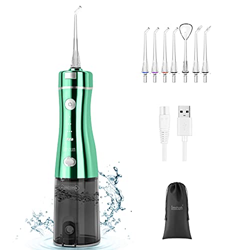 Water Flosser Cordless Dental - Imtun 3-Mode Dental Oral irrigator, Portable and Rechargeable IPX7 Waterproof Powerful Battery Life Water Dental Cleaner Selected for Home Travel