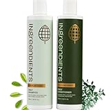 Ingreendients Non Toxic Vegan Shampoo and Conditioner with Organic Ingredients, Apple Cider Vinegar, Tea Tree Oil - Color Safe, Paraben & Gluten Free, Silicone & Sulfate Free, pH Balanced