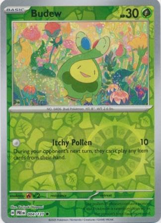 Pokemon - Budew 004/131 Prismatic Evolutions – Reverse Foil Single Card