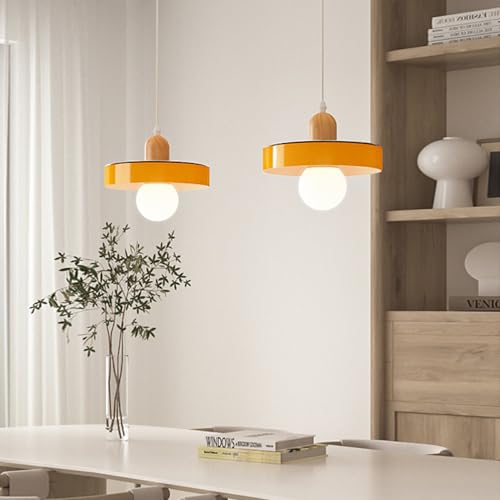 Lámpara colgante para comedor de madera y cristal E27 6