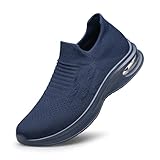 vibdiv Mens Slip-on Sock Shoes Hands-Free Sneakers Lightweight Casual Comfortable Breathable Navy Blue 11