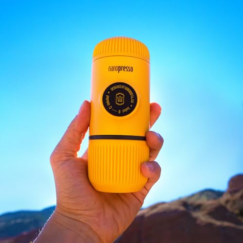 Image of WACACO Nanopresso Portable Espresso Maker, Upgrade Version of Minipresso, 18 Bar Pressure, Mini Travel Coffee Machine, Manually Operated, Perfect for Camping and Hiking, Yellow