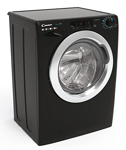 Candy Smart Pro CSO1483TWCBE Freestanding Washing Machine, WiFi Connected, 8 kg Load, 1400 rpm, Black with Chrome door - Image 2