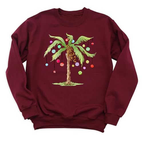Christmas Palm Tree Light Sweatshirt, Xmas Sweatshirt, Tropical Christmas Tree Shirt, Hawaii Christmas Beach Hoodie, Holiday Tree Tee, Christmas In July Family T-Shirt, Christmas Tree Sweater2