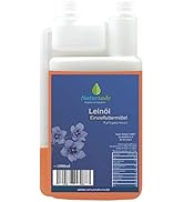 Naturzade Huile de lin 100 % pure pressée à froid pour chevaux et chiens 1 l