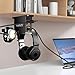 COZOO Headphone Stand with USB Charger Under Desk Headset Holder Mount with 3 Port USB Charging Station (20W PD & QC3.0) and iWatch Stand Smart Watch Charging Dock Dual Earphone Hanger Hook,UL Tested