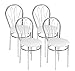 Design Moderne Chaise de Salle à Manger en Cuir Faux, Lot de 4 Chaises de Salle à Manger avec Pieds en Métal - Venus Chrome - Couleur: Blanc - Lot de 4